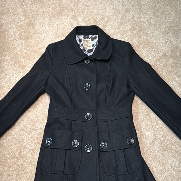 Nordstrom Black Wool Tailored Coat - Picture 4 of 10
